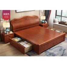 沐晨 木制床 现代中式卧室双人床